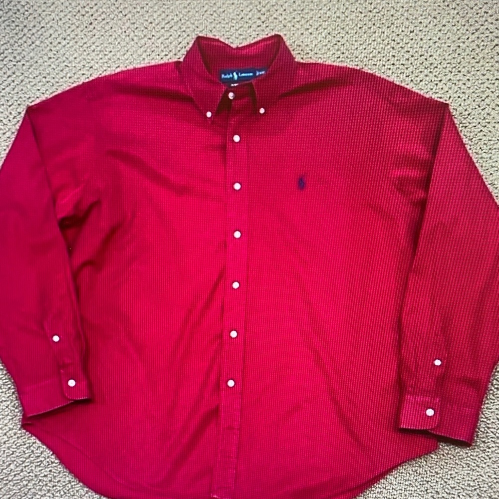 Ralph Lauren Men's Classic Red Button-Down Shirt